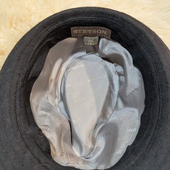 Stetson Grey and Black Fedora Hat Size Large - Picture 7 of 8